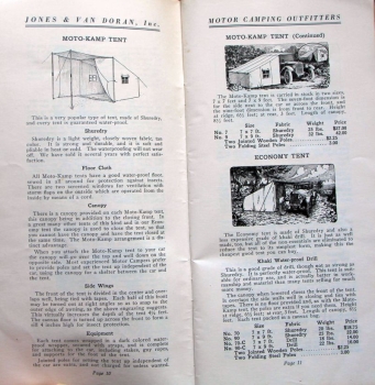 Jones Van Doran "Campolog - The Motor Campers Book" Camper-Accessoires-Catalog 1925 (6052)
